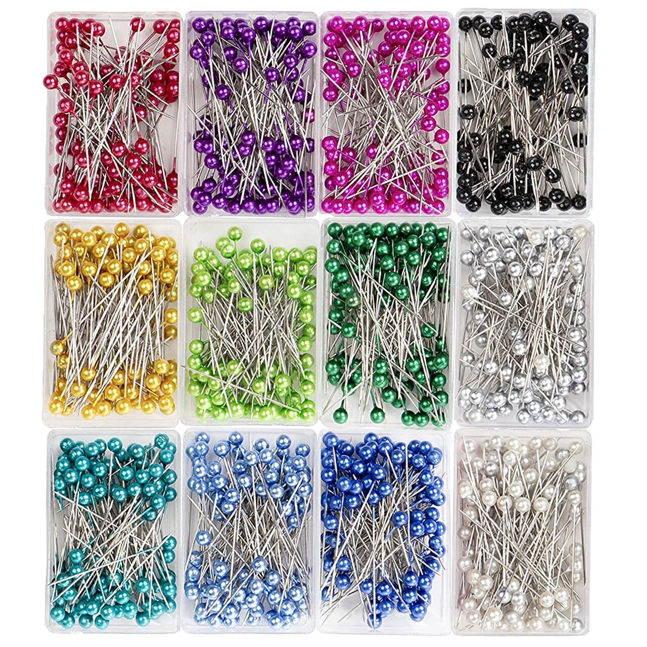 1200 Pieces Sewing Pins with Colored Ball Head, 1.5 inch Straight Quilting  Pin (12 Colors)